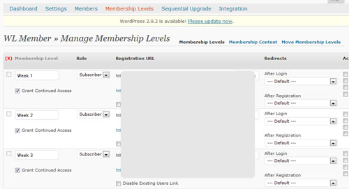 Set Your Membership Levels